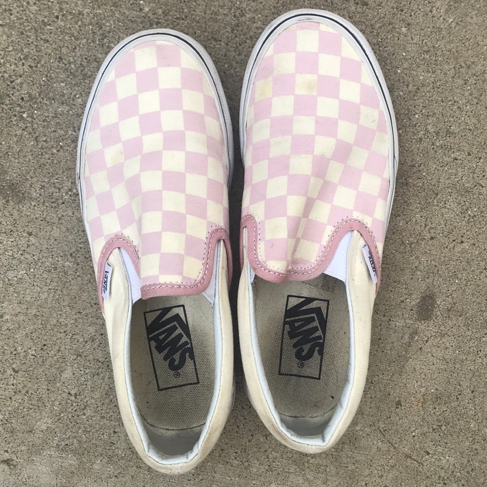 Cute pink checkered vans